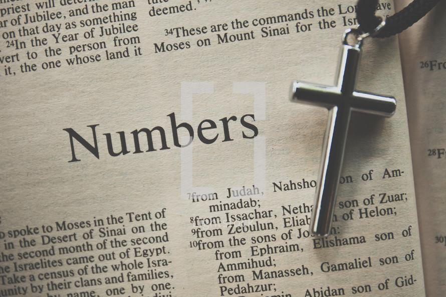 Numbers and a cross necklace 
