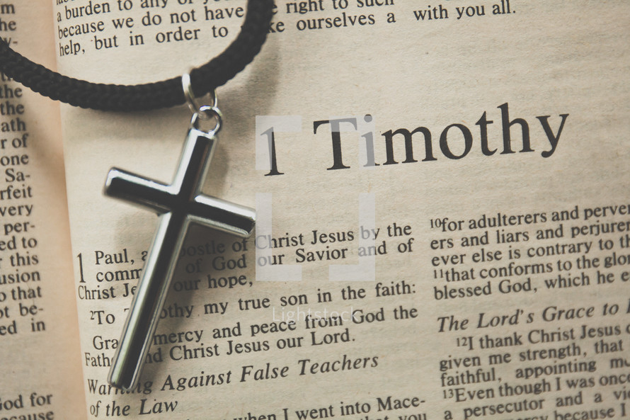 1 Timothy and a cross necklace 