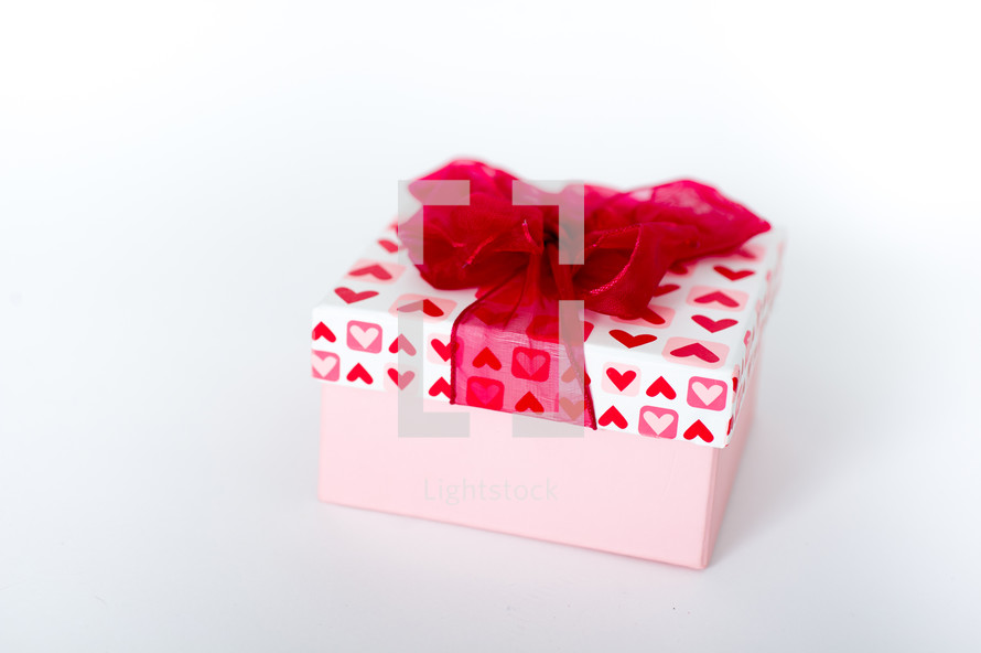 A wrapped Valentine's gift.