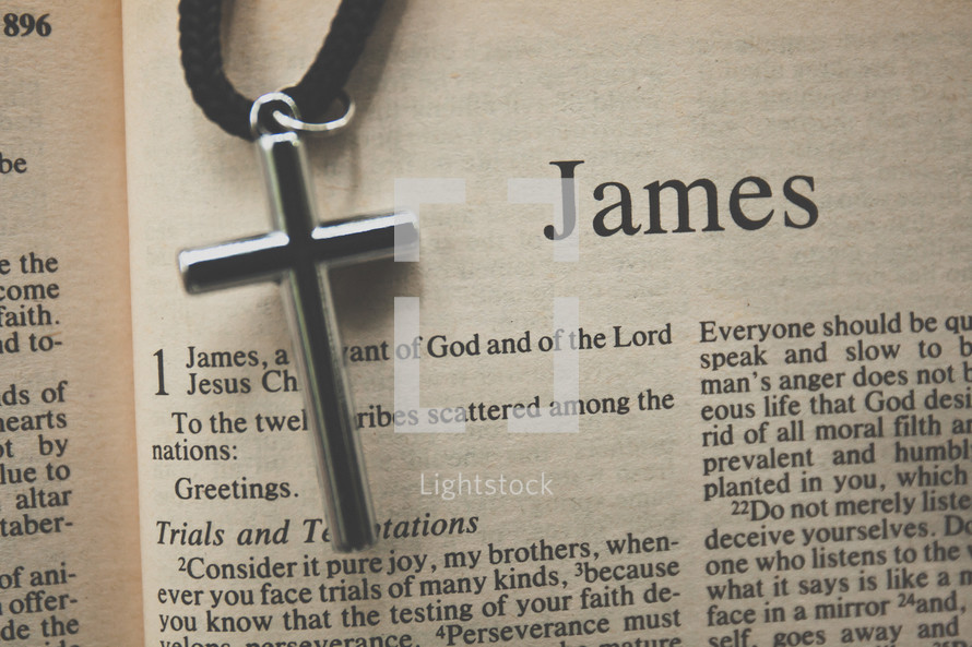 James and a cross necklace 