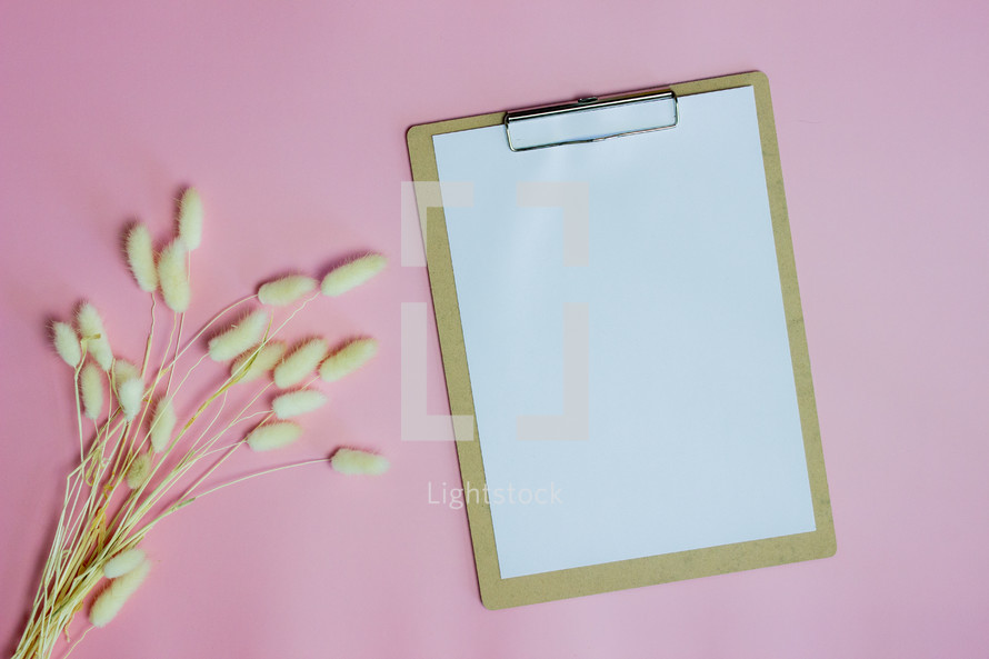 clipboard on pink 