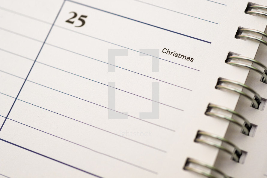 December 25th on a Calendar - Christmas