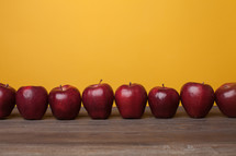 row of apples 