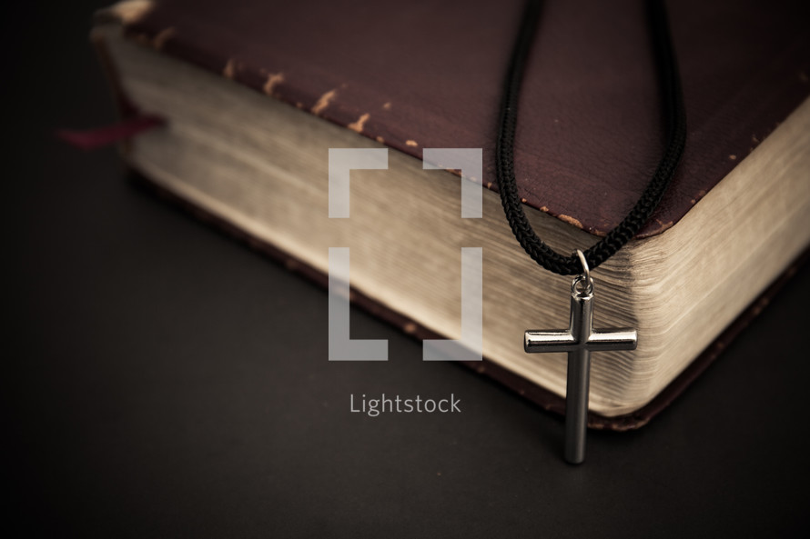Bible and cross necklace 