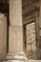 column in ancient Greek ruins 