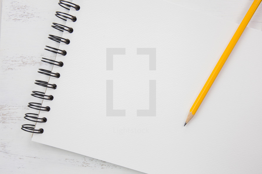 pencil on a sketch pad 