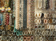 Pearls for sale in a market in Palma de Mallorca.