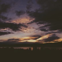 clouds in the sky at sunset 