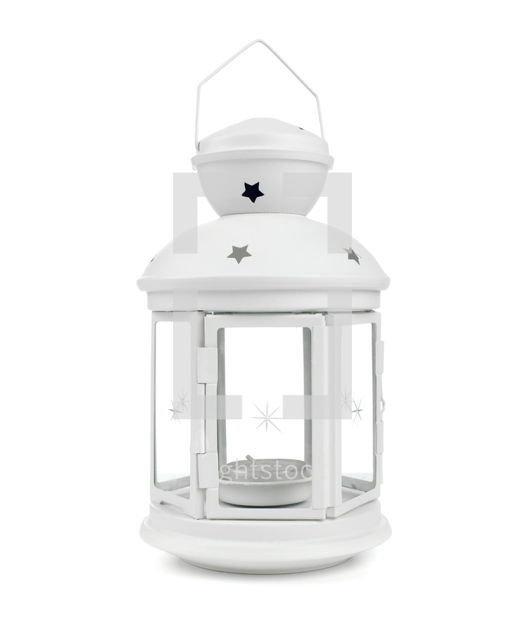 White decorative lantern in the old style.