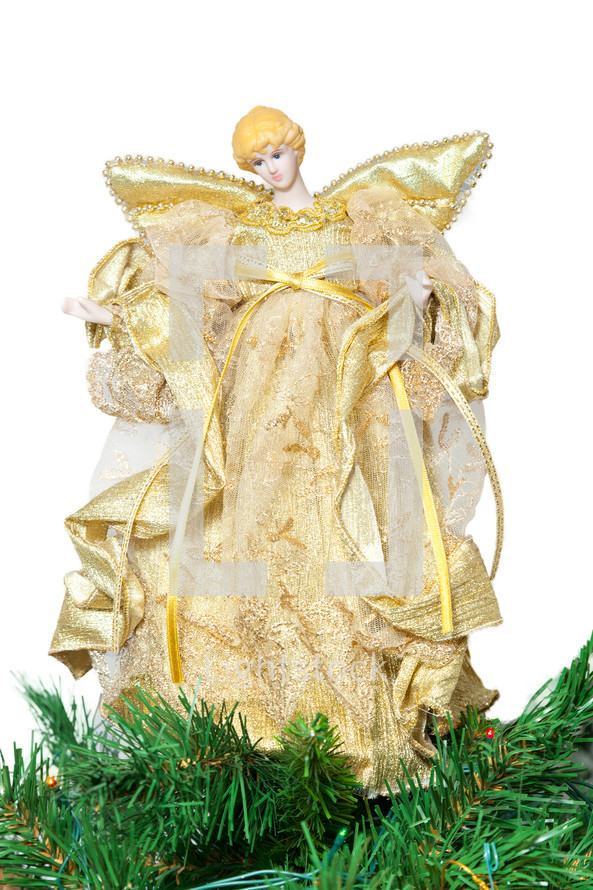 Christmas angel on christmas tree