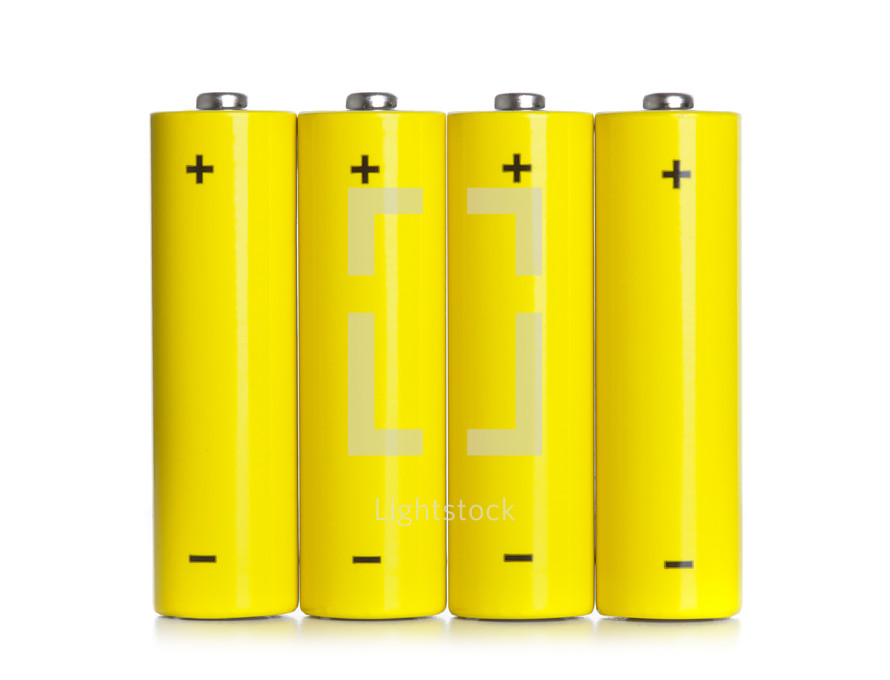 batteries on a white background 
