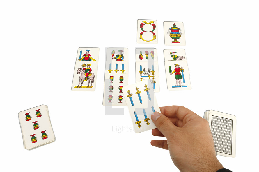 Card game with Neapolitan cards typical of Naples.