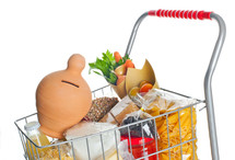 cart full of groceries 