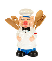 Pig chef isolated on white background