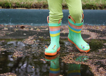 rain boots in a puddle