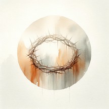 Crown of thorns on a watercolor background