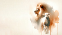 Jesus, the lion, the lamb of God. Digital watercolor painting