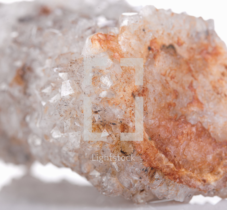 Stone of Quartz crystal isolated on white background