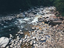 river bed and rocks 