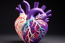 Colorful ceramic representation of a human heart