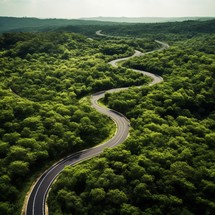 Aerial view of a road splitting into numerous paths I confidently choose my path guided by my heart and faith in God's guidance