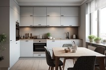 Sleek Scandinavian style kitchen with clean design lines