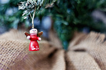 a wooden angel Christmas ornament 