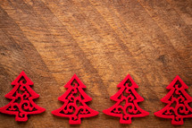 red felt Christmas tree border 