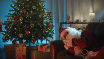 Santa Claus Sleeping after a long work day