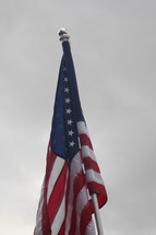 American flag outside.