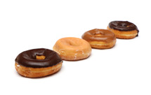 row of glazed donuts 