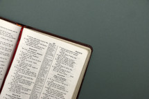 Bible opened to Psalm 23 