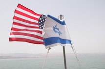 American and Israeli flag 