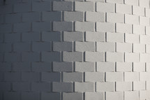 curved white brick wall 