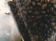 coffee beans in a container 
