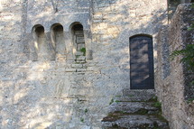 Castle wooden door way 