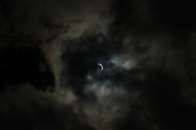 crescent moon and clouds 