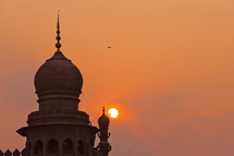 Indian temple at sunset.