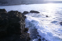 Beach water cliff
