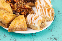 Sweet Classic Baklava on a White plate