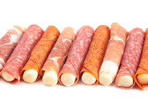 Mozzarella Cheese Stick Wrapped in Cured Meat a Great Snack for Low Carb Diets like Keto