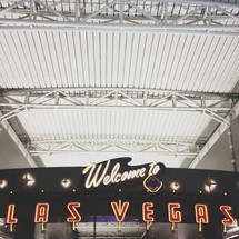 Welcome to Las Vegas sign in a tunnel