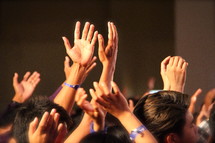 Hands raised in praise and worship  