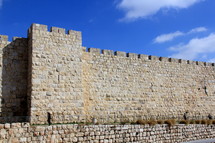 City wall around Jerusalem old city 