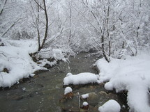 snow and creek 
