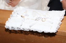 ring bearer's pillow at a wedding 