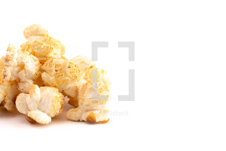 Cinnamon Toast Flavored Popcorn on a White Background
