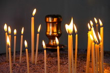 Votive or prayer candles in an Eastern Orthodox Church