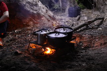 cooking over a fire 