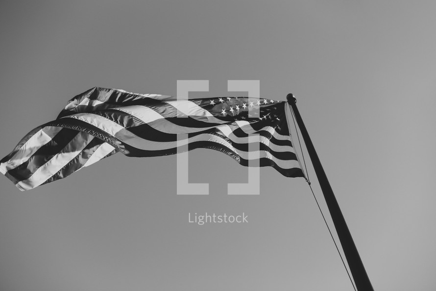 American flag on a flag pole 